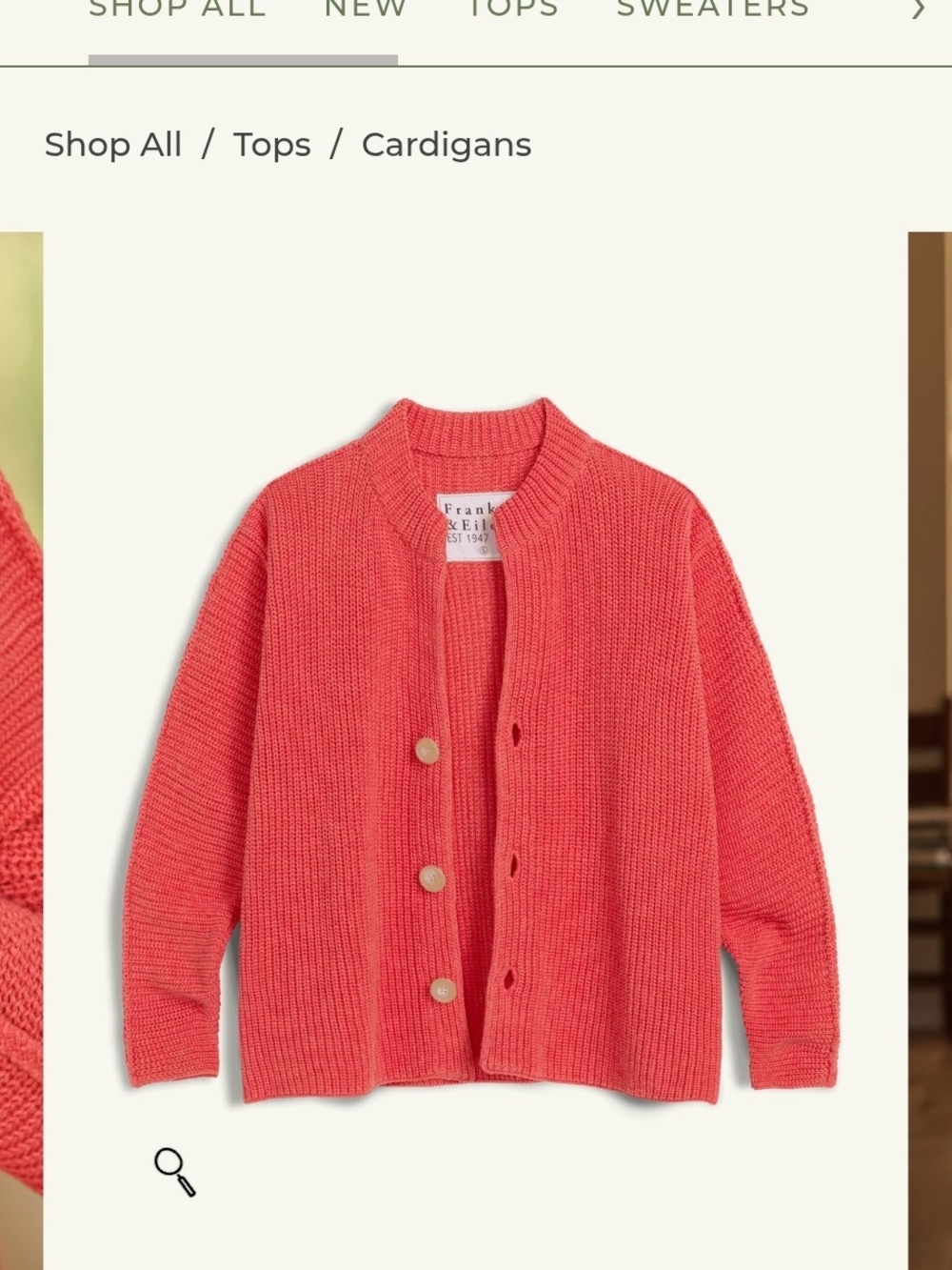 Frank & Eileen Coral Pink Ribbed Button-Front Cardigan - Picture 7 of 8
